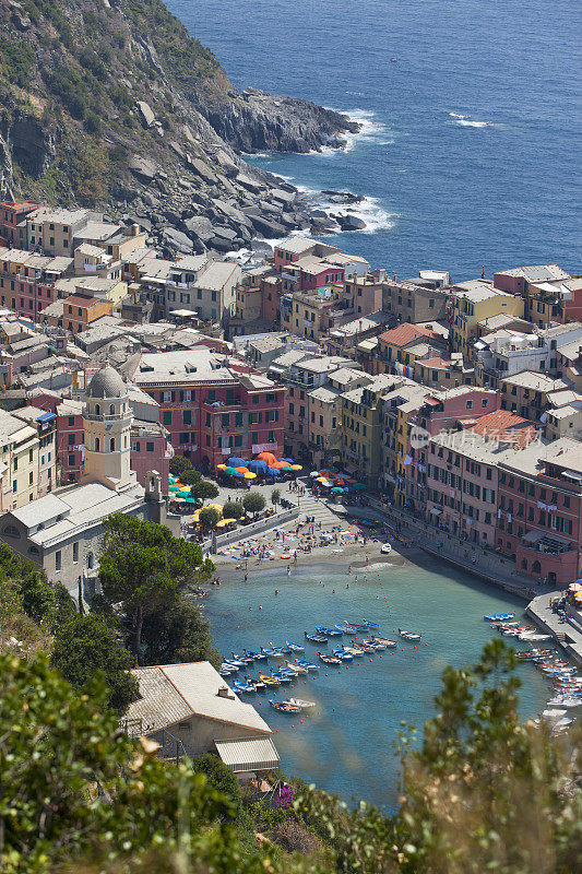 鸟瞰图Vernazza Cinque Terre意大利